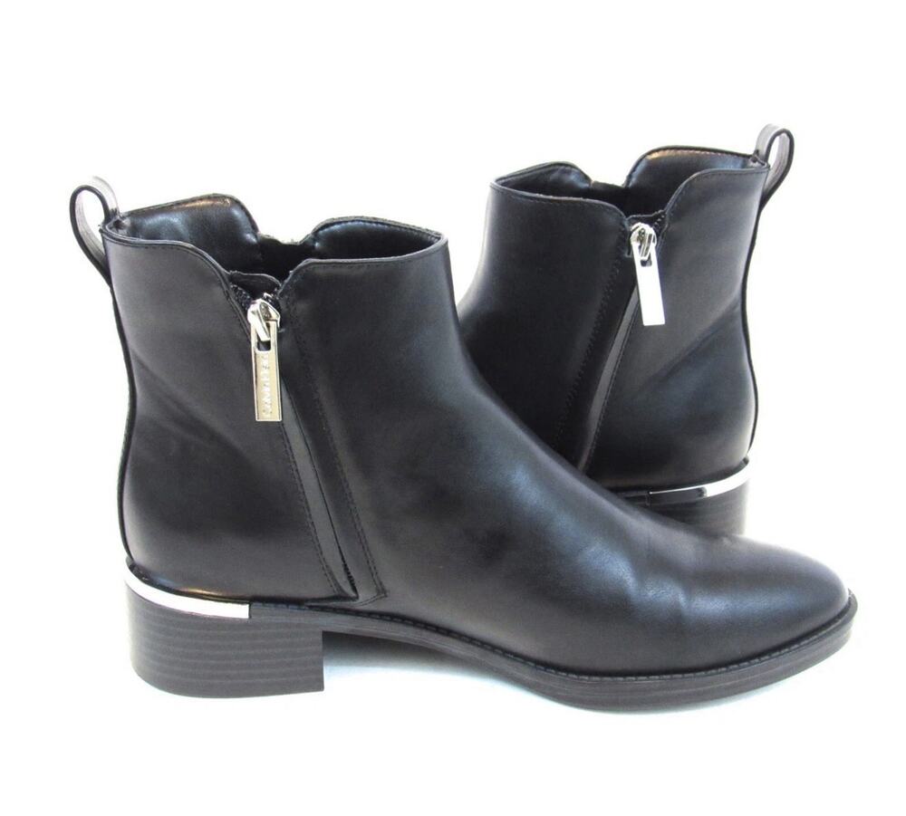 Calvin Klein Deniece Block Heel Dress Ankle Boot Women Black - Sz 9
